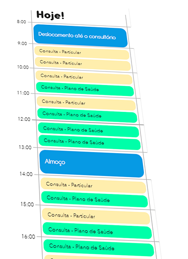 Agenda com horários e compromissos